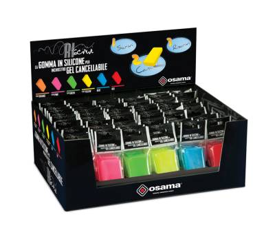 Gomma Riscrivi per gel cancellabile - colori assortiti - 6 x 3 cm - Osama - OW 10139 - 8007404228933 - DMwebShop - 1