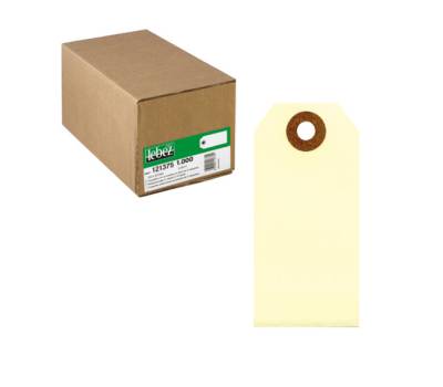 Etichette per spedizioni - in cartoncino - con foro - 120 x 57 mm - avana - conf. 1000 pezzi - Lebez - 80053 - 8007509057308 - DMwebShop - 2