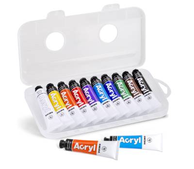Colori a olio e acrilici - 18 ml - colori assortiti - astuccio 10 colori - Primo - 405TA10SP - 8006919004056 - DMwebShop - 1