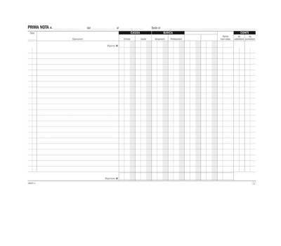 Blocco prima nota cassa - 50-50 copie autoricalcanti - 21,5 x 29,7 cm - Data Ufficio - DU16804C000 - 8008842585558 - DMwebShop - 1