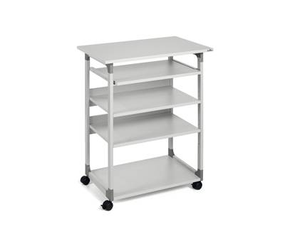 Pc Workstation System 75 VH - 75 x 53,4 x 95-125 cm - 5 ripiani - con ruote - grigio - Durable - 3720-10 - 4005546301808 - DMwebShop