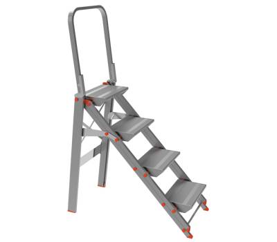 Scaletta Class Piu' con parapetto - 4 gradini - alluminio - Marchetti - 20524 - 8021227005175 - DMwebShop