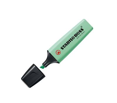 Evidenziatore Boss Original Pastel - punta a scalpello - tratto 2 - 5 mm - verde menta 116 - conf. 10 pezzi - Stabilo - 70/116 - 4006381492263 - DMwebShop