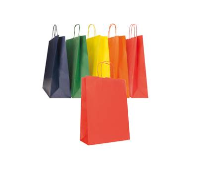 Shopper Twisted - maniglie cordino - 36 x 12 x 41 cm - carta biokraft - colori assortiti - conf. 25 pezzi - Mainetti Bags - 079924 - 8029307079924 - DMwebShop