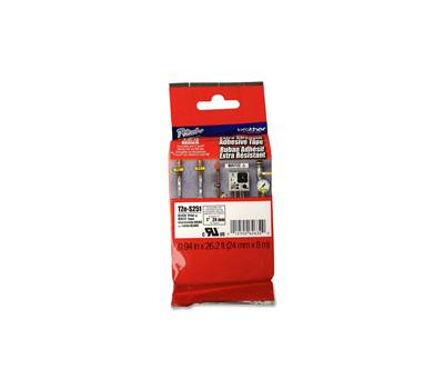 Nastro con adesivo resistente - nero-bianco - 24 mm x 8 mt - Brother - TZeS251 - 4977766692670 - DMwebShop