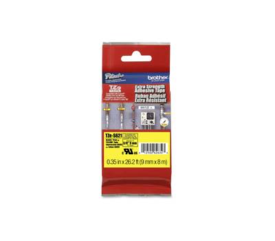 Nastro con adesivo resistente - nero-giallo - 9 mm x 8 mt - Brother - TZeS621 - 4977766693356 - DMwebShop