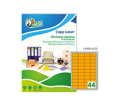 Etichette adesive LP4F in carta angoli arrotondati permanenti 47,5 x 25 - 5 mm - 10683