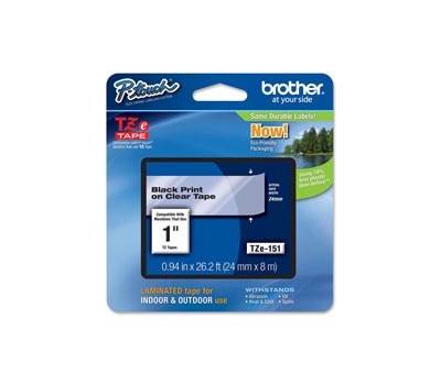 Nastro Nero Trasparente TZE151,24 mm x 8mt - 10572