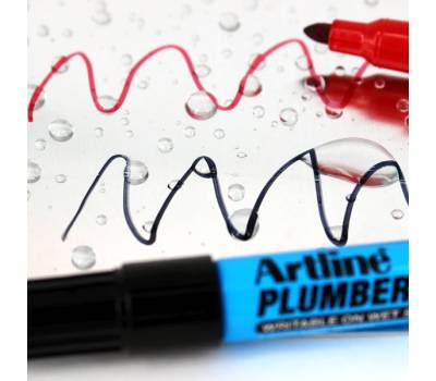 Marcatore permanente per elettricisti punta tonda 1,5 mm rosso - 14116 - 3