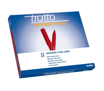 Pennarelli Office punta feltro - punta maxi - 0,8 - 2 mm - rosso - conf. 12 pezzi - Tratto - 731602 - 8000825731723 - DMwebShop - 1