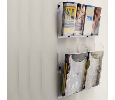 Portariviste da parete Ice - 2 tasche 1/3 A4 - set 2 pezzi - Tecnostyl - IC002 - 8010026003727 - DMwebShop - 1