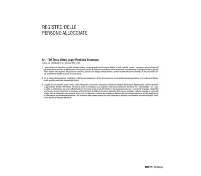 Registro persone alloggiate 31 x 24,5 cm 46 pagine - 14666 - 1