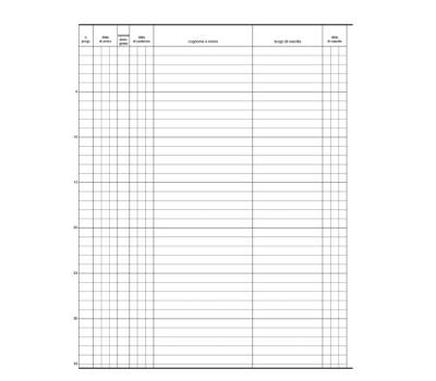 Registro persone alloggiate 31 x 24,5 cm 46 pagine - 14666 - 2