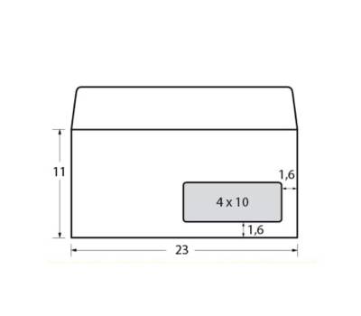 Busta bianca - con finestra - serie Eco Strip Laser - adatta a stampa laser - 110 x 230 mm - 90 gr - conf. 500 pezzi - Blasetti - 0157 - 8007758001572 - DMwebShop - 1