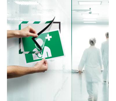 Cornice Duraframe Security adesiva pannello magnetico A4,21 x 29,7 cm verde bianco - 13666 - 1