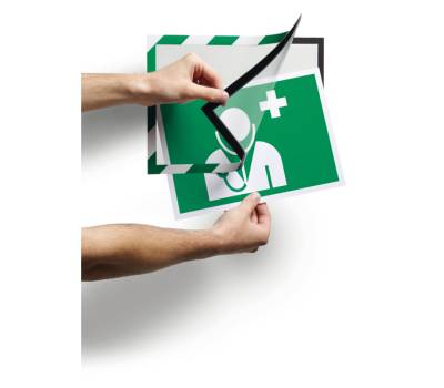 Cornice Duraframe Security adesiva pannello magnetico A4,21 x 29,7 cm verde bianco - 13666 - 4