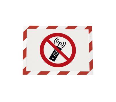 Cornice Duraframe Security adesiva pannello magnetico A4,21 x 29,7 cm rosso bianco - 13667 - 2