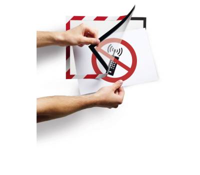 Cornice Duraframe Security adesiva pannello magnetico A4,21 x 29,7 cm rosso bianco - 13667 - 4