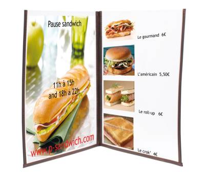 PortaMenu Crystal BR2 doppio per 4 fogli A4 set 3 pezzi - 13581 - 1