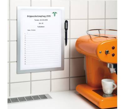 Cornice adesiva Duraframe Note pannello magnetico A4 21 x 29,7 cm argento - 13314 - 3