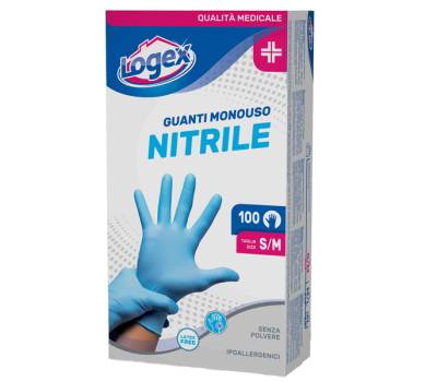 Guanti in nitrile non talcato - per uso medicale - taglia S-M - azzurro - scatola 100 pezzi - Logex Professional - 3476LXM - 9551004301545 - DMwebShop - 1 Guanti in nitrile non talcato - per uso medicale - taglia S-M - azzurro - scatola 100 pezzi - Logex Professional - 3476LXM - 9551004301545 - DMwebShop - 1