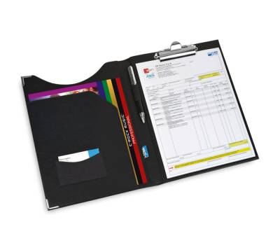 Portablocco in similpelle con tasca - nero - 24 x 31 cm - Lebez - 247-N - 8002787019192 - DMwebShop - 1