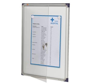 Bacheca per interni ultrapiatta fondo in metallo magnetico bianco 4 fogli - A4,16409 - 1