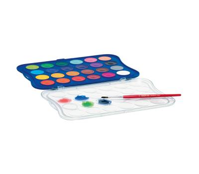 Pastiglie Acquerelli diametro 30 mm colori assortiti astuccio 24 pastiglie - 17385 - 1