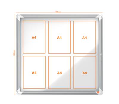 Bacheca per interni fondo magnetico bianco 6 fogli A4 orizzontale - 16460 - 2