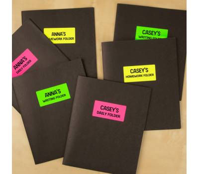 Etichette adesive LP4F carta con margini permanenti 70 x 36 mm 24 etichette per foglio 70 fogli rosso fluo Tico LP4FR 7036 - 17059 - 1