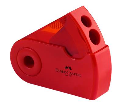 Temperamatite Sleeve con contenitore - 2 fori - con serbatoio - 70 x 34 x 20 mm - rosso e blu assortiti - Faber Castell - 182701 - 6933256608048 - DMwebShop - 2 Temperamatite Sleeve con contenitore - 2 fori - con serbatoio - 70 x 34 x 20 mm - rosso e blu assortiti - Faber Castell - 182701 - 6933256608048 - DMwebShop - 2