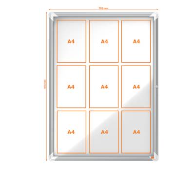 Bacheca per interni fondo magnetico bianco 9 fogli A4 verticale - 16475 - 1