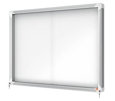 Bacheca per interni - fondo in metallo - 8 fogli - A4 - ante scorrevoli - Nobo - 1902569 - 5028252063777 - DMwebShop - 1