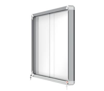 Bacheca per interni - fondo in metallo - 8 fogli - A4 - ante scorrevoli - Nobo - 1902569 - 5028252063777 - DMwebShop - 2