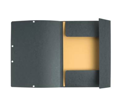 Cartellina con elastico cartoncino lustre 3 lembi 400 gr 24 x 32 cm grigio - 15628 - 1