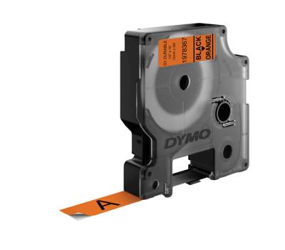 Nastro D1 Durable - 12 mm x 3 mt - nero-arancio - Dymo - 1978367 - 3501179783673 - DMwebShop - 1