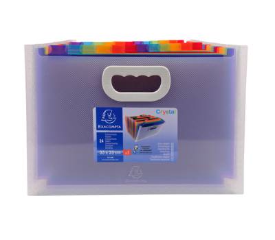 Classificatore con maniglia Crystal - 24 tasche - PP - 33 x 23,5 x 25 cm - Exacompta - 55198E - 3130630551980 - DMwebShop - 1