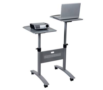 Carrello Twin per proiettori multimediali 2 ripiani con ruote grigio - 19863 - 1