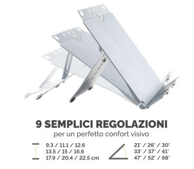 Leggio Booklift formati A4 A3 silver - 19763 - 2
