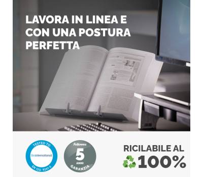 Leggio Booklift formati A4 A3 silver - 19763 - 4