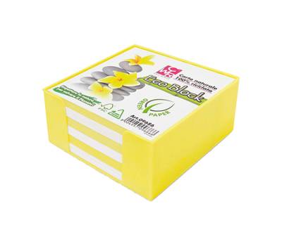 Contenitore in plastica con foglietti - bianco - 10 x 10 x 5 cm - carta riciclata - Ikona - 09686 - 8004957096866 - DMwebShop - 1