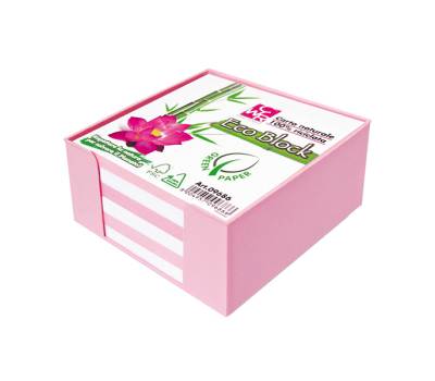 Contenitore in plastica con foglietti - bianco - 10 x 10 x 5 cm - carta riciclata - Ikona - 09686 - 8004957096866 - DMwebShop - 2