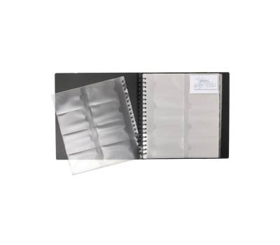 Portabiglietti da visita Exacard 320 posti 26,5x25 cm nero - 19827 - 1