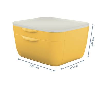 Cassettiera Cosy - 2 scomparti - giallo - Leitz - 53570019 - 4002432124756 - DMwebShop - 2