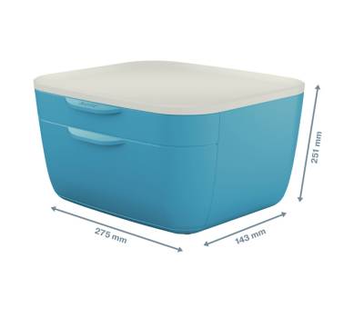 Cassettiera Cosy - 2 scomparti - blu - Leitz - 53570061 - 4002432124763 - DMwebShop - 2