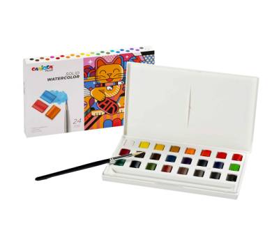 Pastiglia acquerello diametro 18 mm x 10 mm colori assortiti Plus Carioca 45211 - 22752 - 1