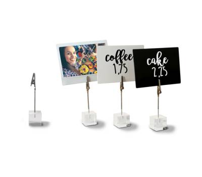 Porta tag - a pinza in acrilico - nero - set 6 pezzi - Securit - TAG-HLD-AC - 8719075283264 - DMwebShop - 1