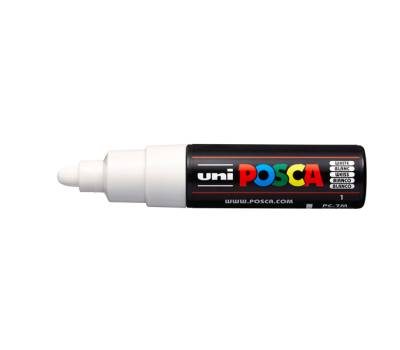 Marcatore a base d acqua Uni Posca PC7M punta tonda large 4,5-5,5 mm bianco - 22304 - 1