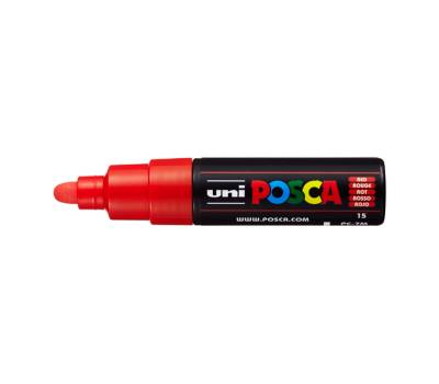 Marcatore a base d acqua Uni Posca PC7M punta tonda large 4,5-5,5 mm rosso - 22300 - 1