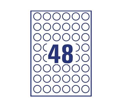 Etichette adesive tonde L4850 in carta rimovibili diametro 25 mm 48 etichette per foglio 25 fogli bianco Avery L4850REV - 22000 - 1